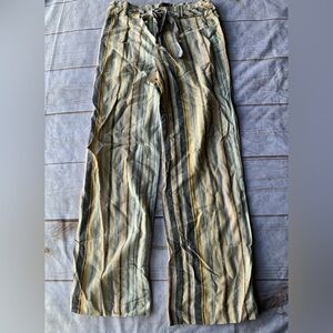 New Look Yellow Gray Stripe Pants Size Small